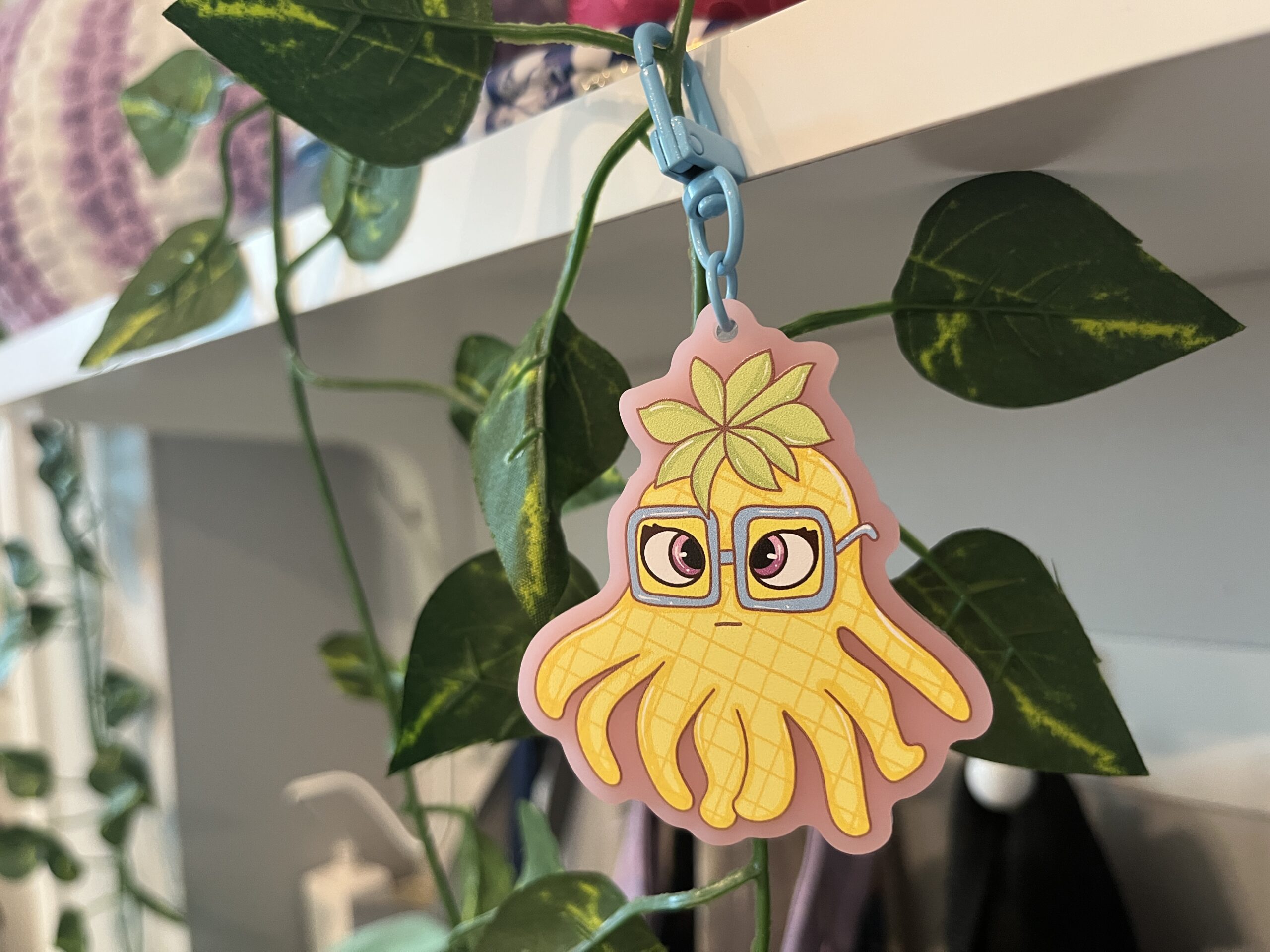 Pineapple octopus acrylic keychain