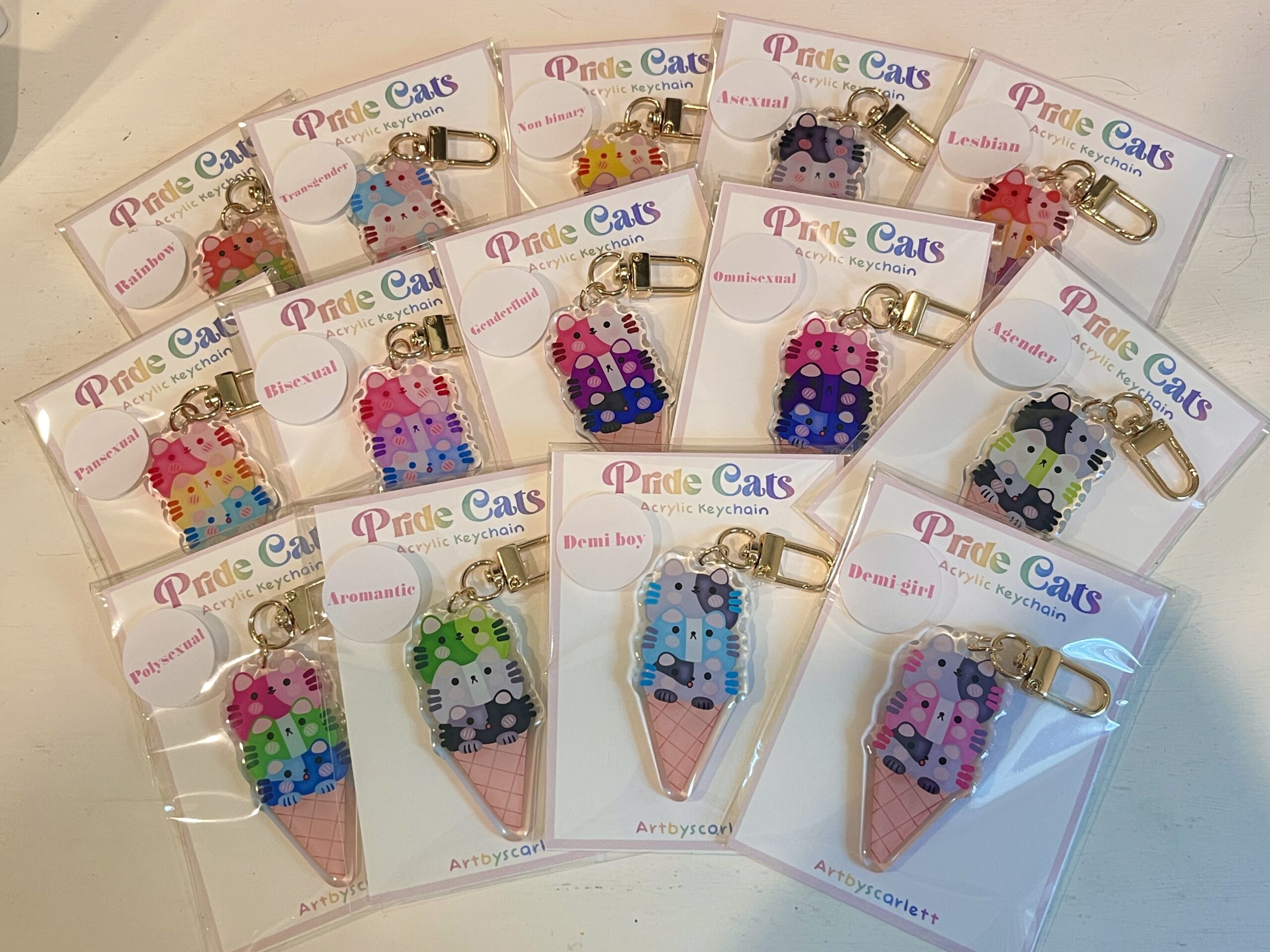 Pride Cats Acrylic Keychains